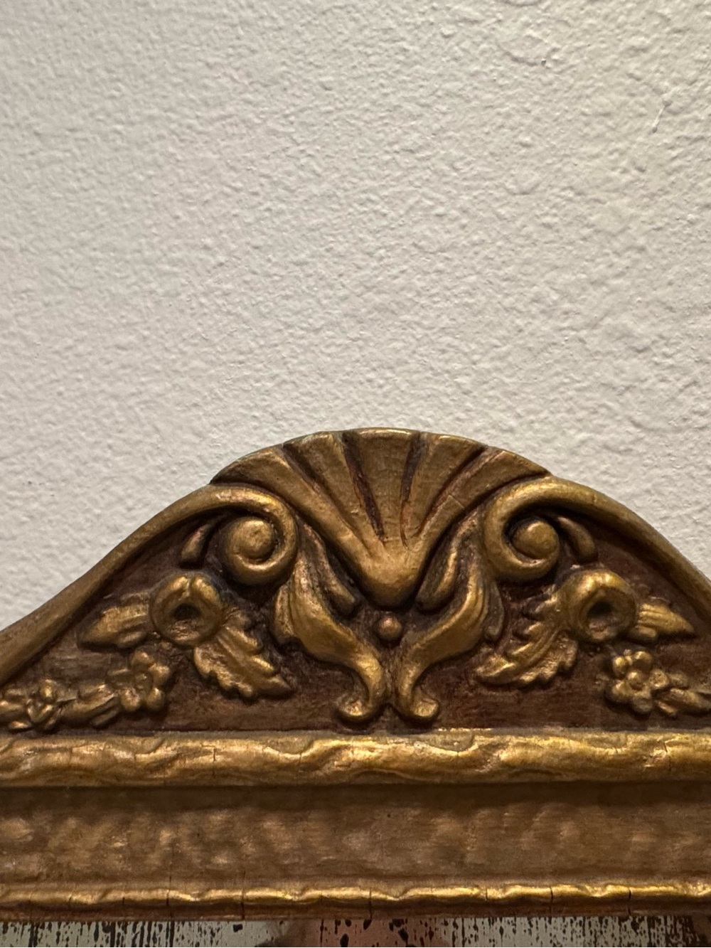 Antique Victorian Gold Guilted Gesso Wooden Wall Mirror, French Louis Style - Picture 11 of 12